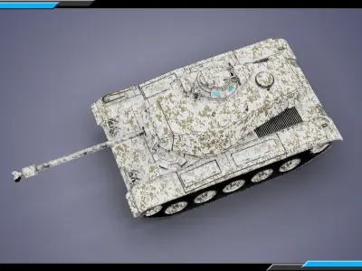 M41 Walker Bulldog Winter theme Low-poly 3D model