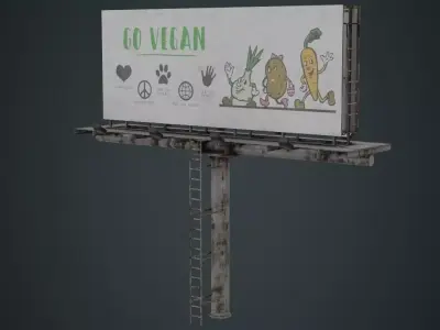 Billboard 1B Low-poly 3D model
