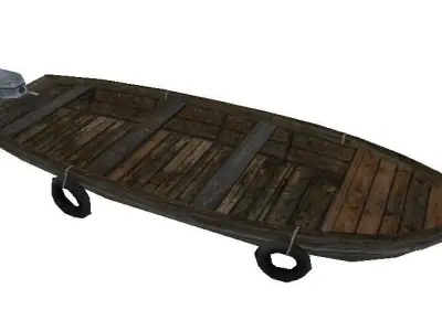 Free Game Ready Wooden Boat Free low-poly 3D model