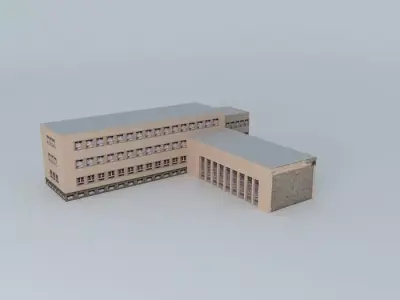 Military administration of Sisak Low-poly 3D model