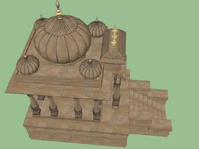 indian jodhpuri stone chatri temple 3D model