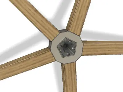 Regular icosahedron Dome Connector 3D print model