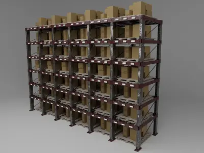 Warehouse shelves 3D model