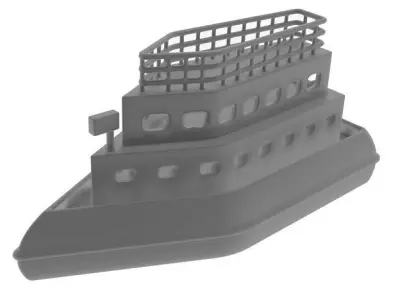 Cruise Ship Low-poly 3D model