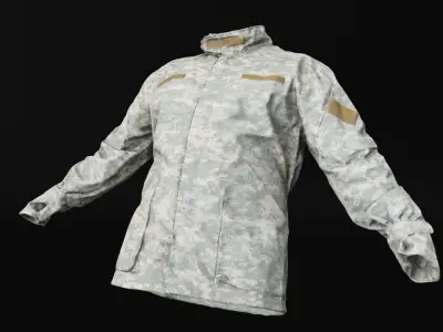 Military jacket of Army Combat Uniform 18 Low-poly 3D model