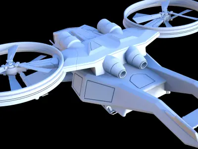 Battle sci-fi hehlicopter 3D model