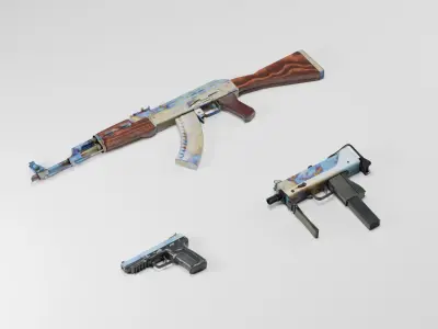 CS2 Case Hardened Collection 3D model