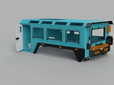 Crawler Cat 1 6x6 Expedition Cab - 1-10 RC body attachment 3D print model