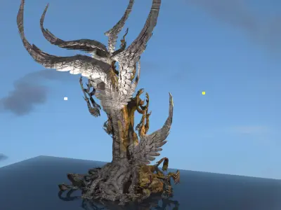 Dantes crypt Silver wings Low-poly 3D model