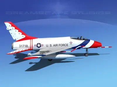 North American F-100E Thunderbirds 3D model