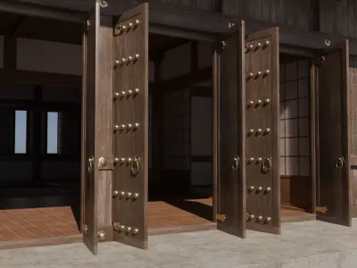 Japanese Modular Temple 3 Low-poly 3D model