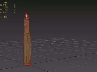 127x108mm Ammo Low-poly 3D model