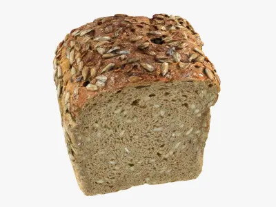 Sliced Sunflower Seed Bread 3D model