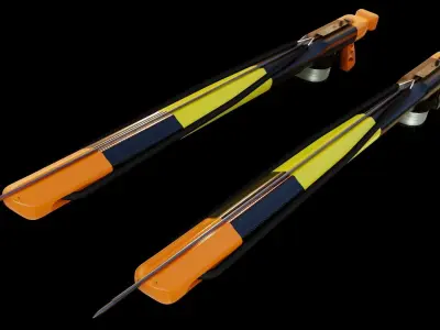 Speargun this model is made of metal and carbon Low-poly 3D model