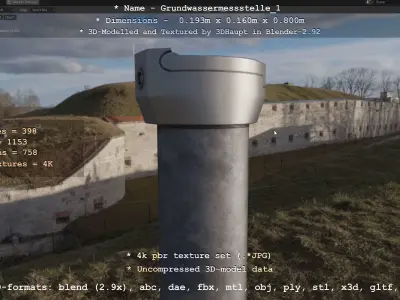 Groundwater monitoring well 1 version 2 Low-poly 3D model