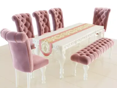 Dinning Chair-Table Set Free 3D model