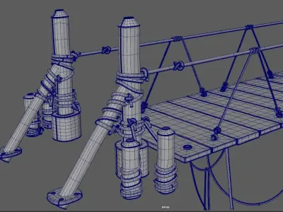 Cartoon Wooden Bridge 3D model