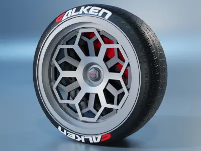 Rays Racing Wheel Low-poly 3D model