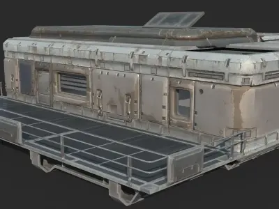 Future sci-fi style outpost battle house 3D model