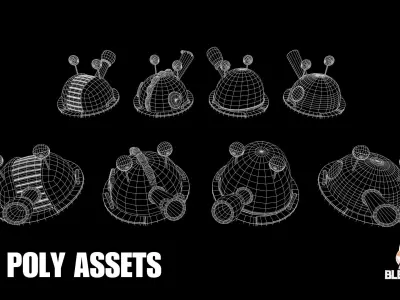 Cartoon Cannon Pack 01 Free low-poly 3D model