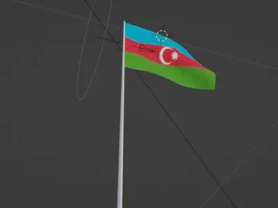 Azerbaijan flag Free 3D model