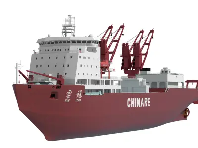 China largest Scientific research ship Xuelong 3D model