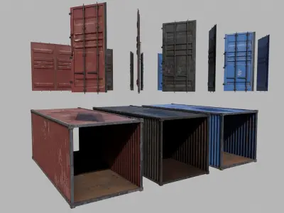 Container shipping Low-poly 3D model