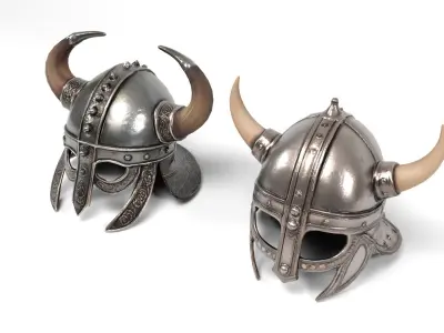 Viking helmets Low-poly 3D model