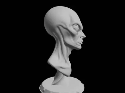 Extraterrestrial Bust Sci Fi Sculpture 3D print model purchase