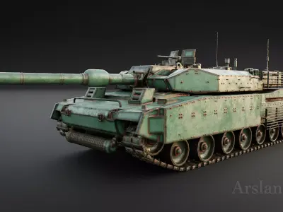Tank War Zone Machine Tank Low-poly 3D model