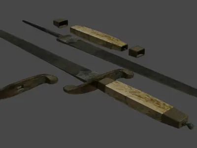 Army dagger of the time of King Nicholas the Second Low-poly 3D model