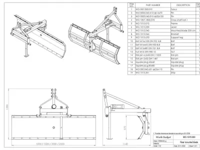 WG 1015 - Rear mounted blade 3D model