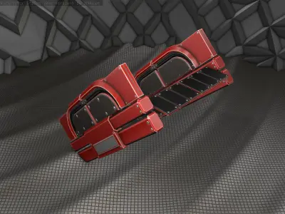 Sci-Fi Stairs - 23 - Red Version  Low-poly 3D model