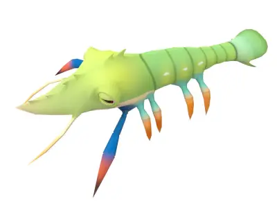 Gaint River Prawn Animated  Low-poly 3D model