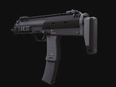MP7 Sub-Machingun Low-poly 3D model