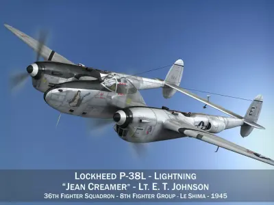 Lockheed P-38 Lightning - Jean Creamer 3D model