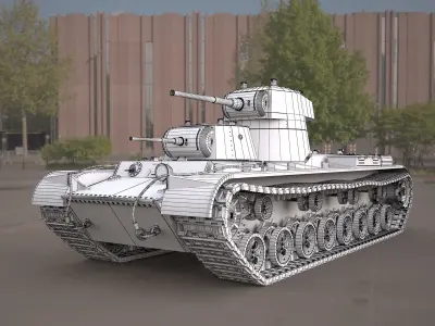 SMK military tank 3D model 3D model