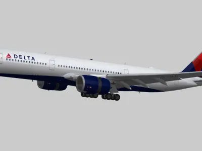 Airbus A350-900 XWB Delta airlnes Low-poly 3D model