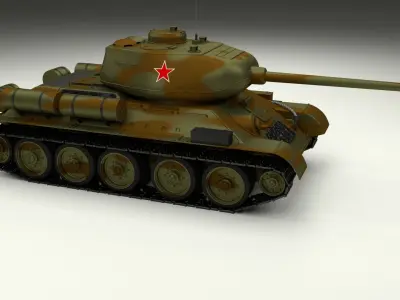 T-34 85 Tank Camo 3D model