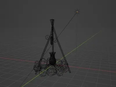 The bonfire or Campfire 3D Model Low-poly 3D model