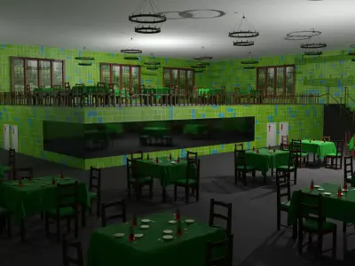 Restaurant Low-poly 3D model
