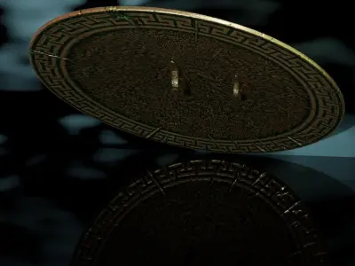 HopliteShield metal shield with blood Free low-poly 3D model