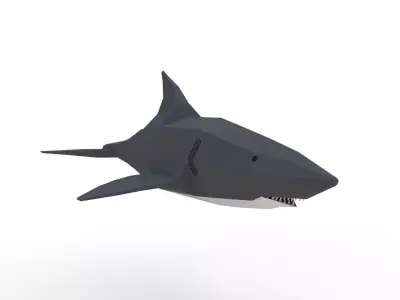 Shark Cartoon Low-poly 3D model