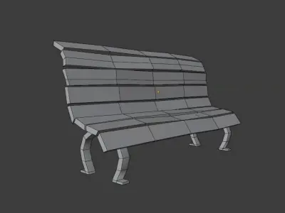 Stylized bench Low-poly 3D model purchase