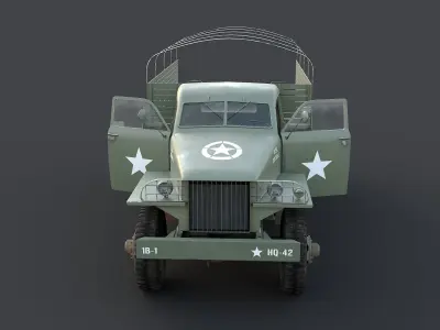 Studebaker US6 military truck us army Low-poly 3D model