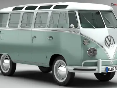 Volkswagen Type 2 Samba 1963 3D model