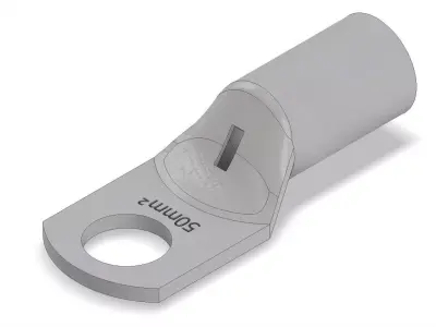 Copper tubular terminal 50mm 3D model