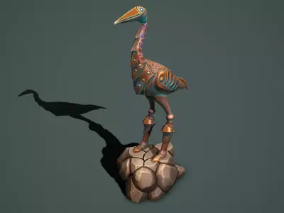 Statue heron Free 3D model