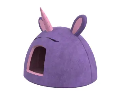 Unicorn Meow Hut Cat Hut Cat Tent Cozy Purple 3D model