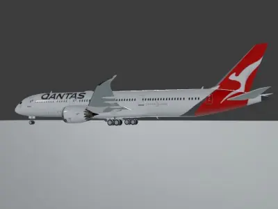 Qantas Boeing 787 9 Dreamliner 3D Model Low-poly 3D model